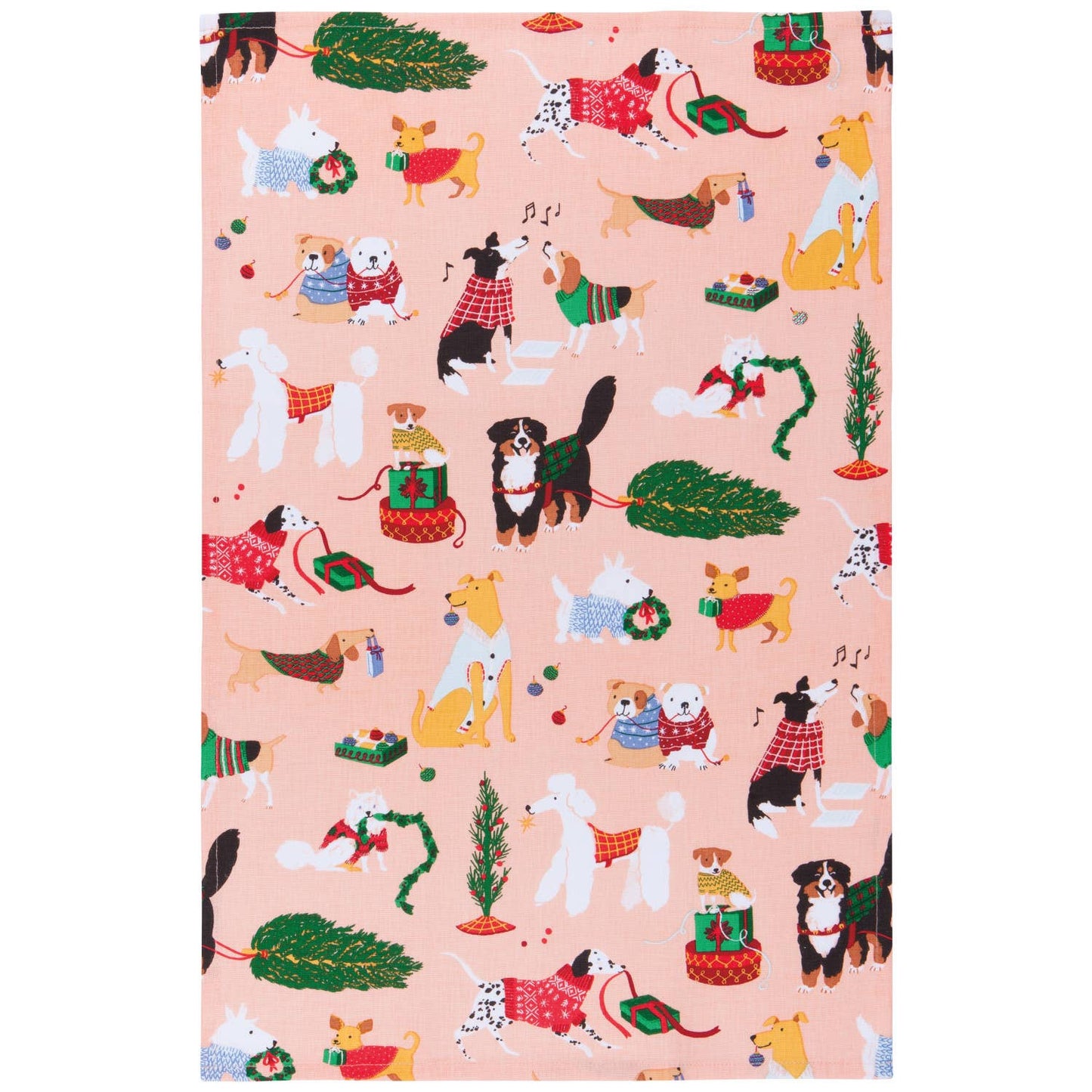 Set of 2 Holiday Hounds Christmas tea towels