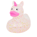 Anatra unicorno rosa glitterata