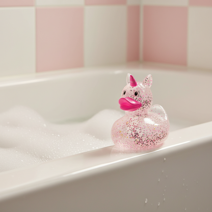 Glittery Pink Unicorn Duck