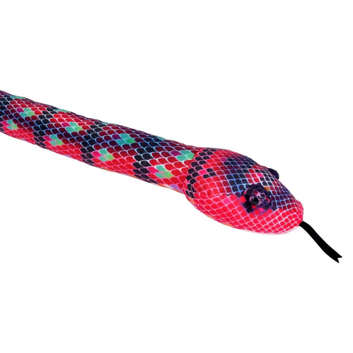 Peluche Serpent rouge et vert - 137 cm
