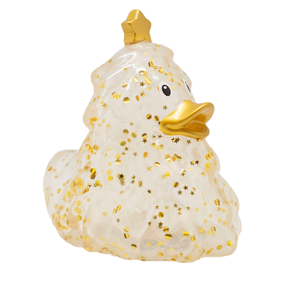 Duck Christmas Tree Gold Glitter