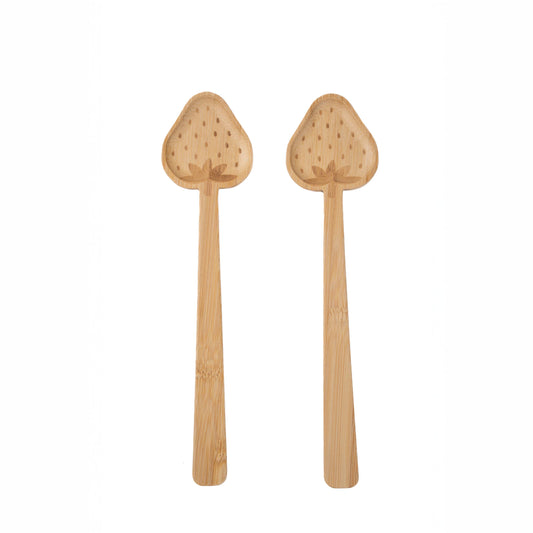 Bamboo Salad Servers Strawberries
