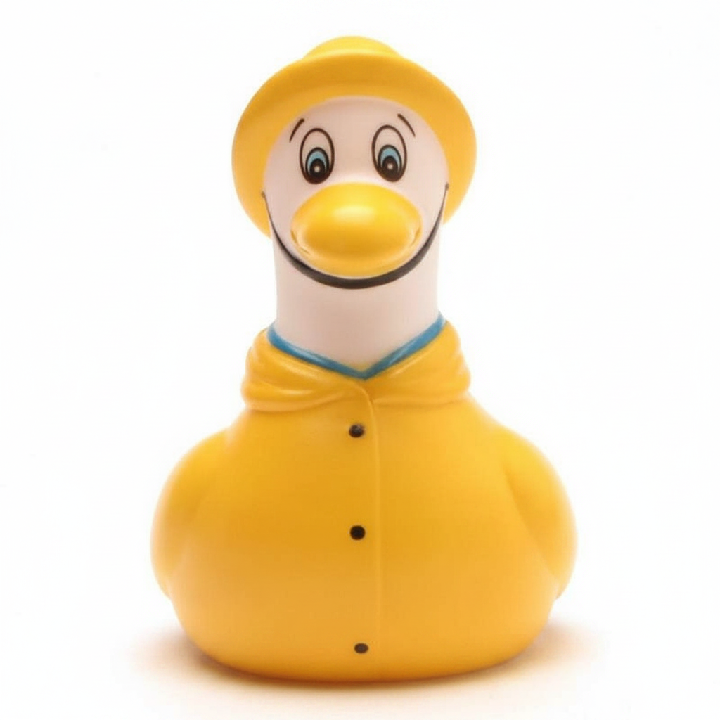 Gabbiano con impermeabile giallo