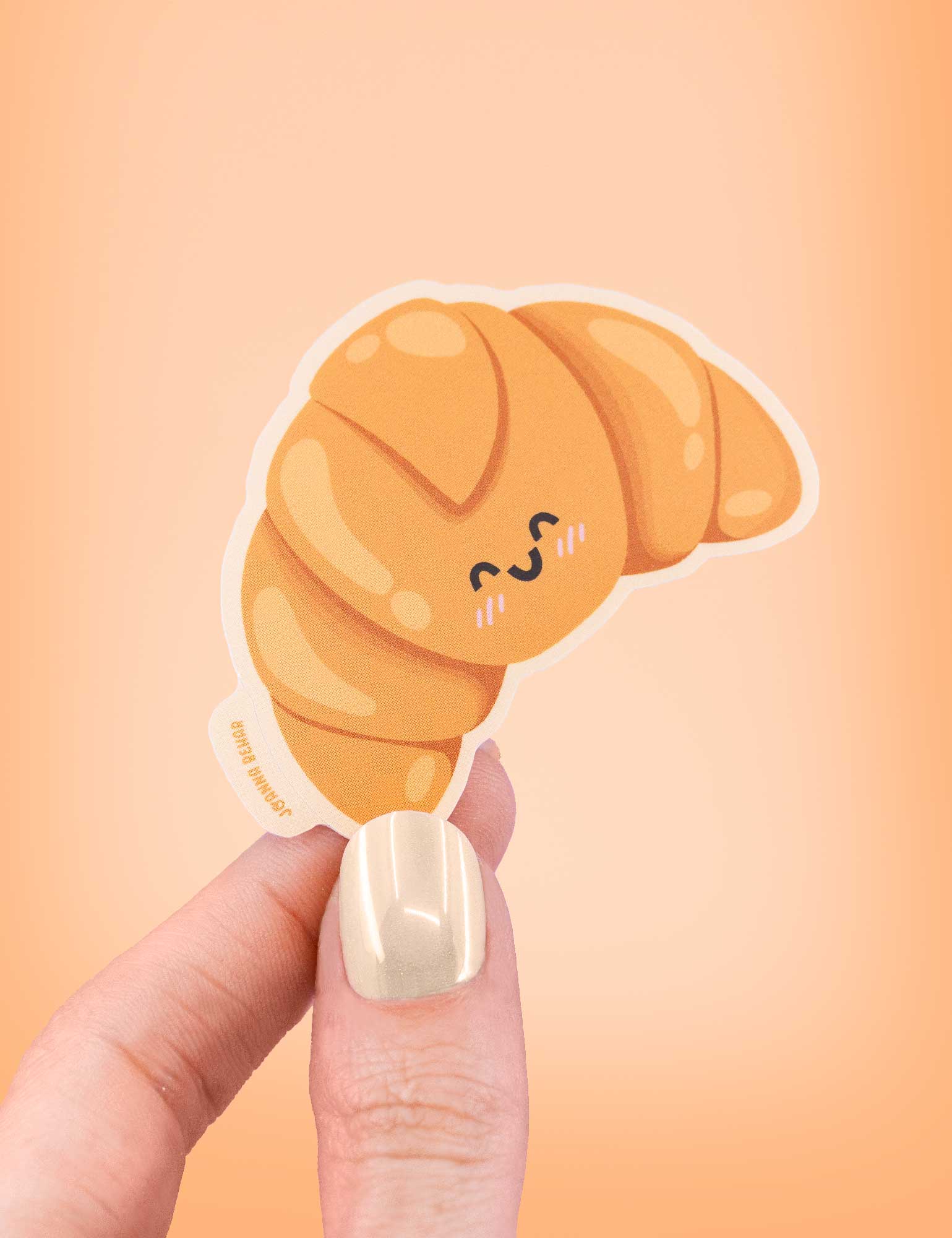 Autocollant en vinyle – Kawaii croissant pour la prise de notes | Joanna Behar – vue 1