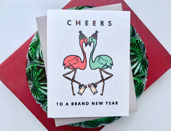 Holiday/New Year Card “Flamingo Bye Bye”