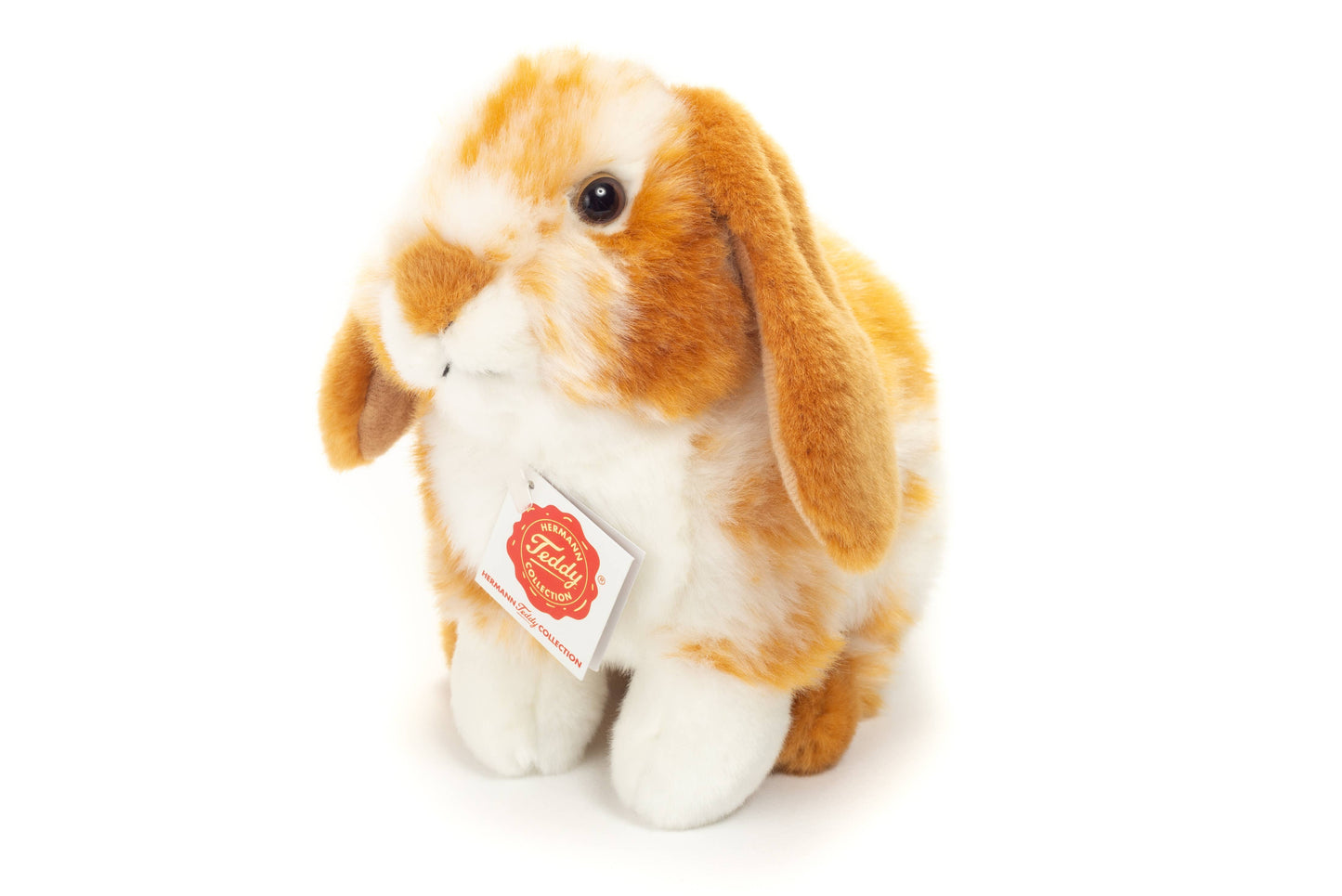 Peluche Lapin belier assis marron clair/blanc