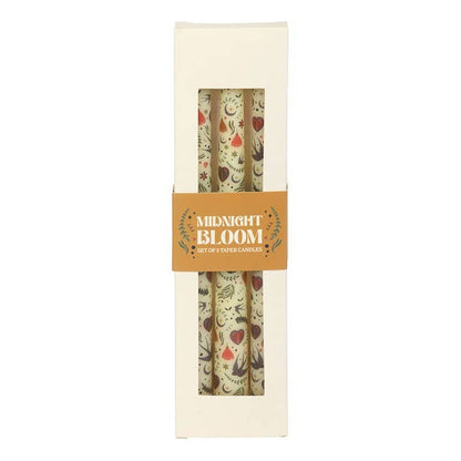 Ensemble de 3 bougies à motif floral crème folk