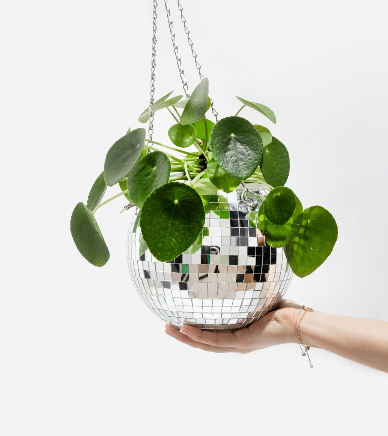 Disco ball plant pot