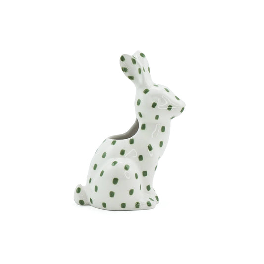 Green Woodland Animal Ceramic Hare Shaped Vase