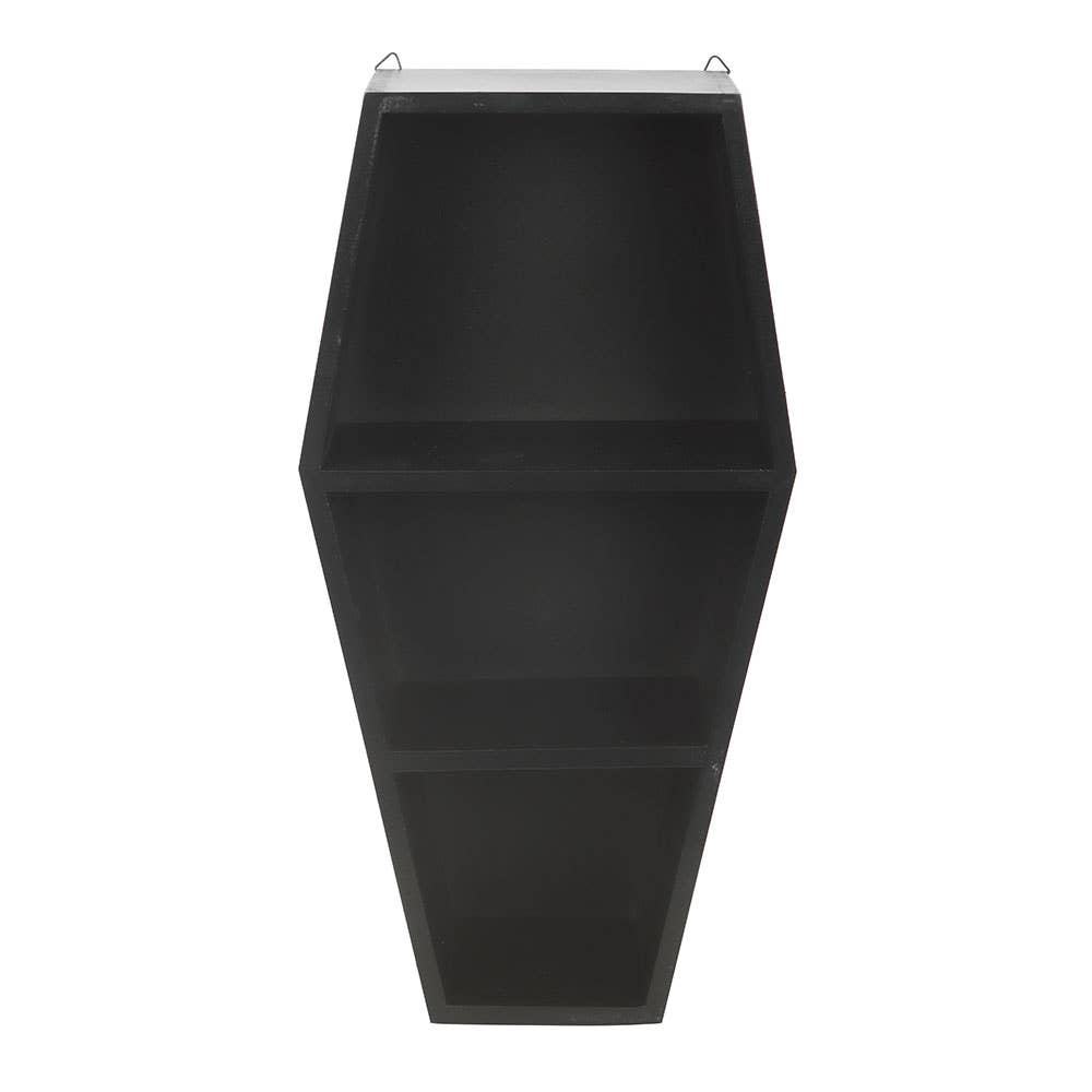 Black coffin shelf