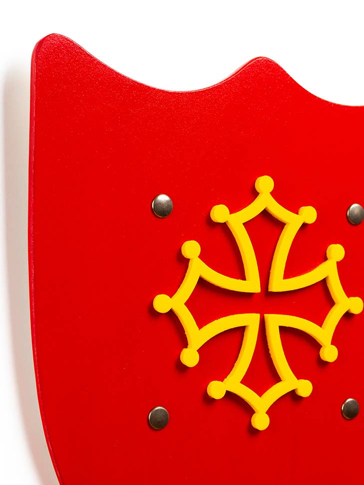 Scudo rosso storico con croce occitana L