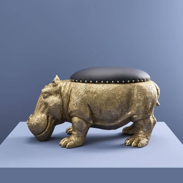 Hippopotamus Patty Gold Stool
