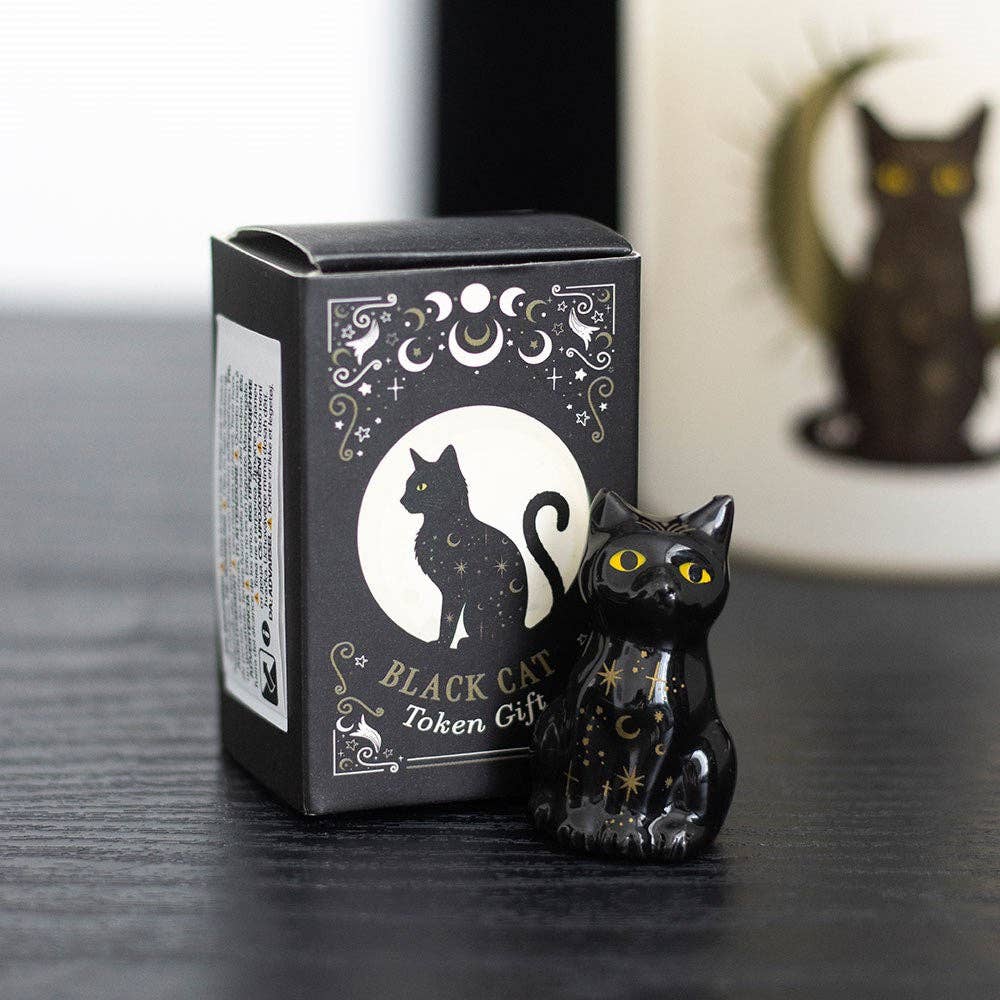 Ensemble de 24 jetons chat noir en présentoir
