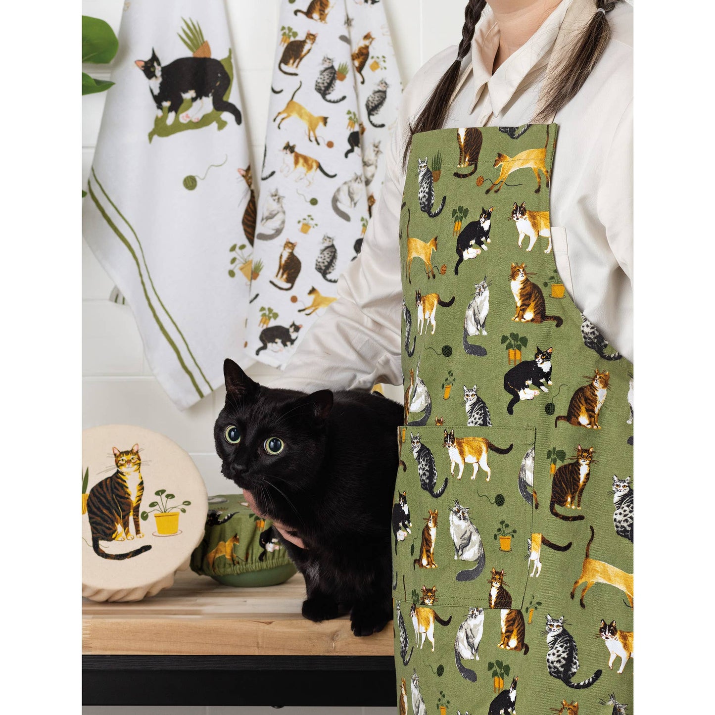 Set of 3 Cat Tea Towels