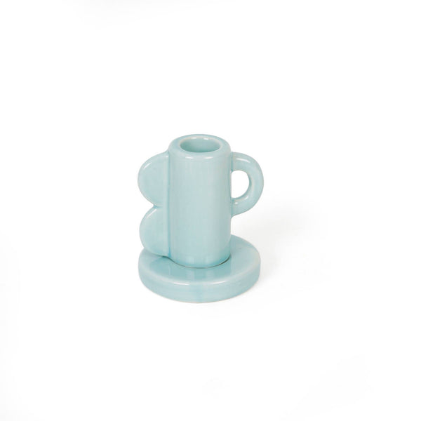 Porte Bougie Vagues Vintage Bleu Clair Helio Ferretti Vue 1