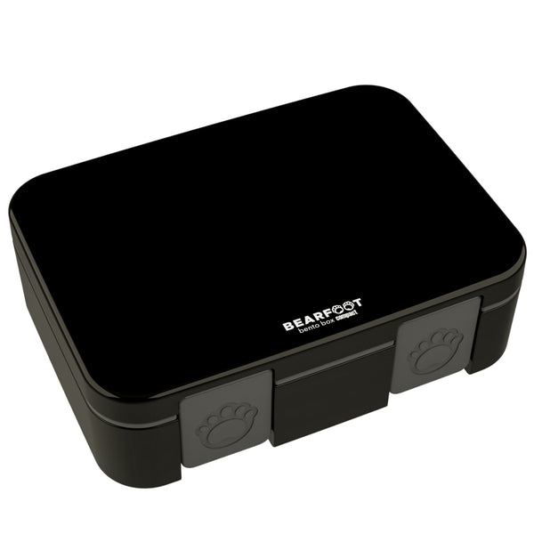 Lunchbox with compartments, lightweight & leak-proof - black