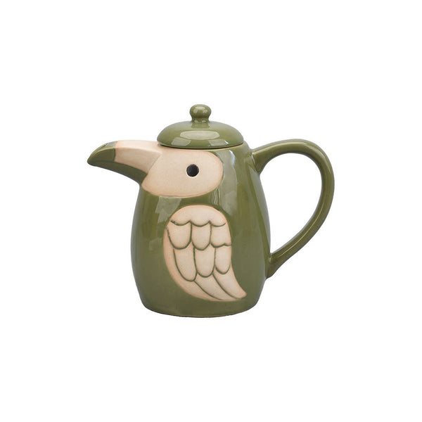 Théière oiseau vert
