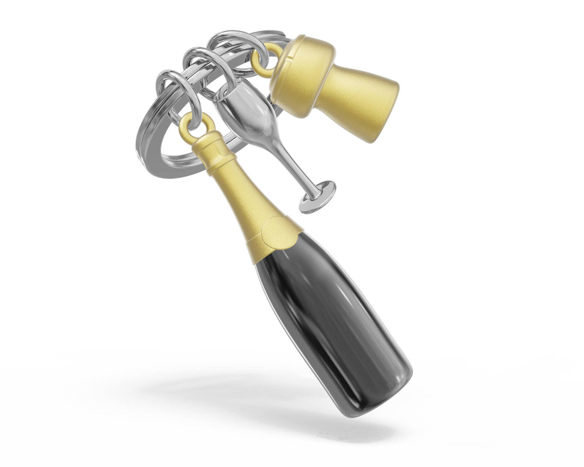 Champagne Bottle Keychain
