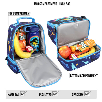 Sac repas à deux compartiments – dinosaure Moon