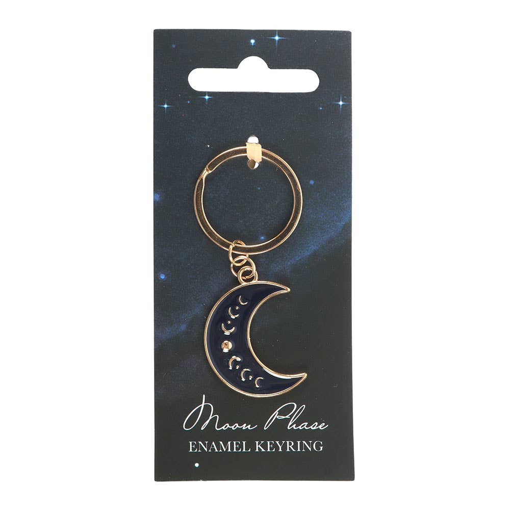 Crescent Moon Keychain - Blue Moon Phase