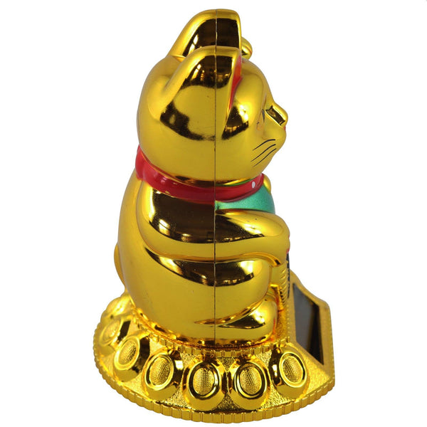 Golden solar lucky cat 8cm