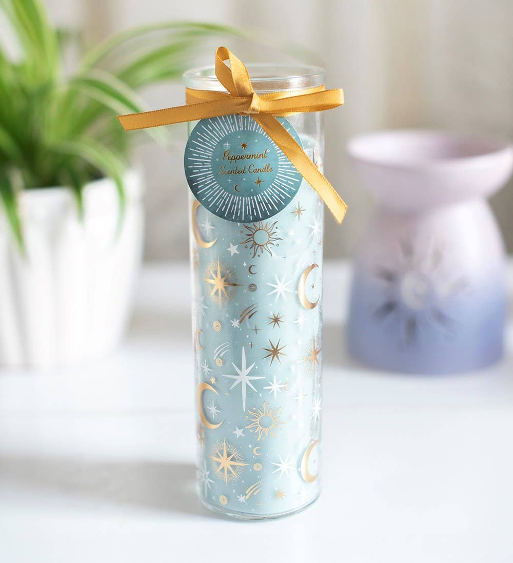 Bougie tube Ciel bleu pastel
