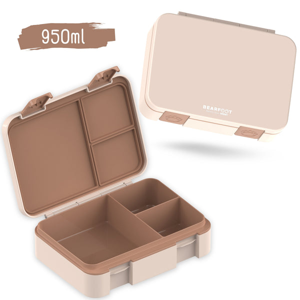 Bento Box with Compartments, Lightweight & Leakproof - Brown