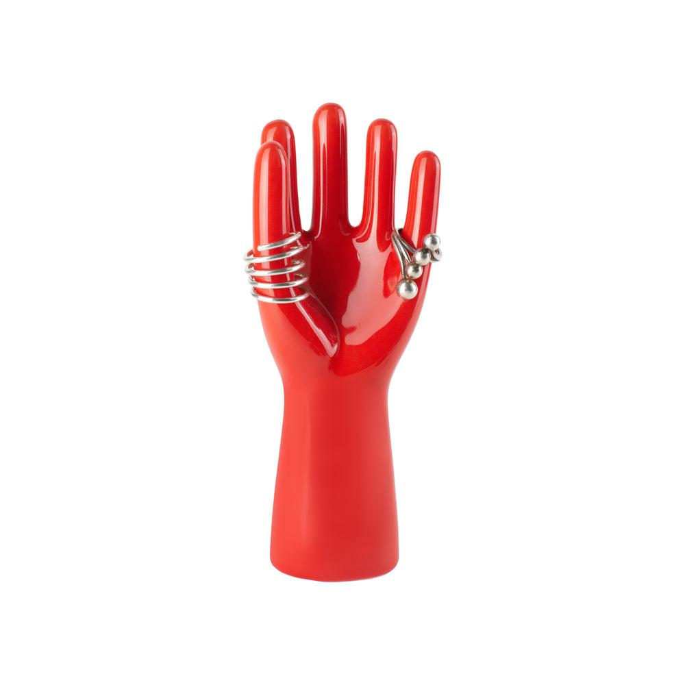 Portagioielli a forma di mano rossa