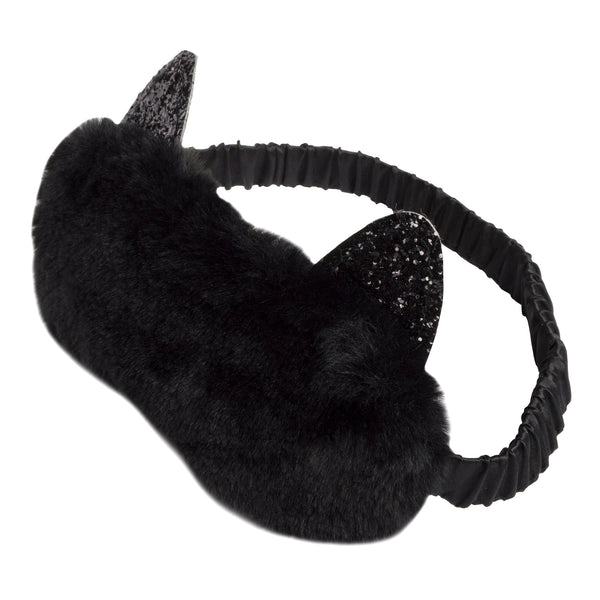 Masque de sommeil peluche – chat noir