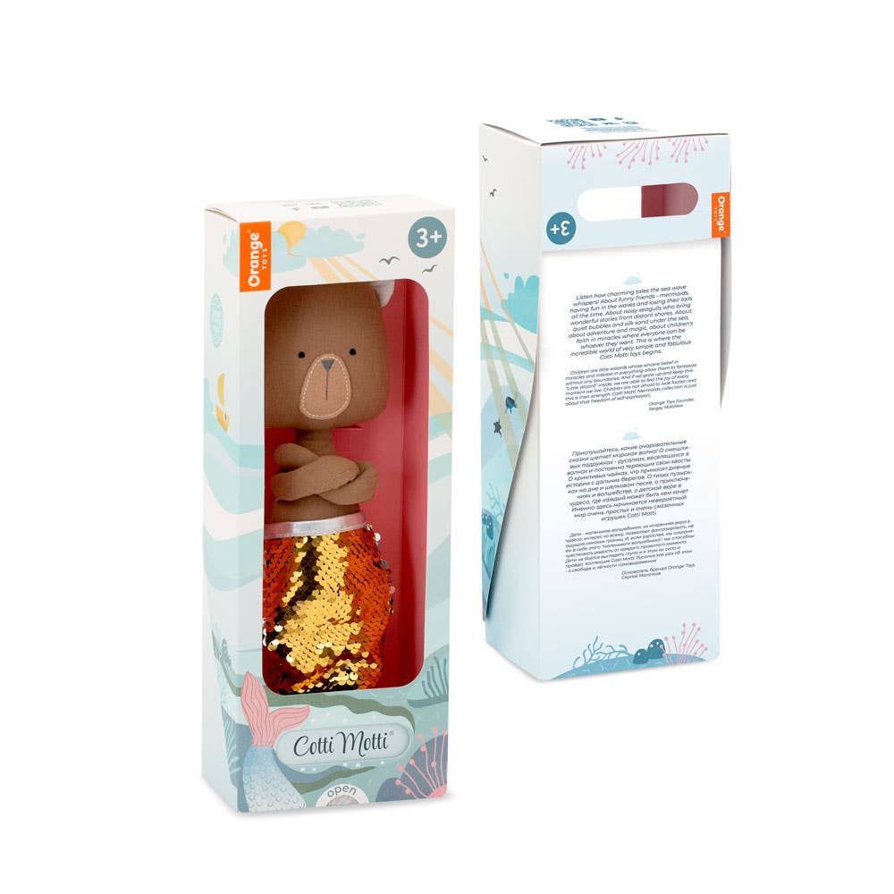 Cotton soft toy, Oscar The Bear: Mermaid-29cm-3+