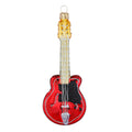 Weihnachtsanhänger E-Gitarre aus Glas, 15 cm