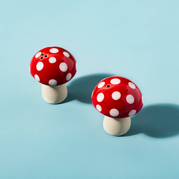 Salt and pepper, red mushrooms