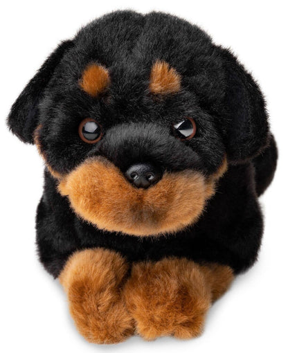 Plush Rottweiler lying down