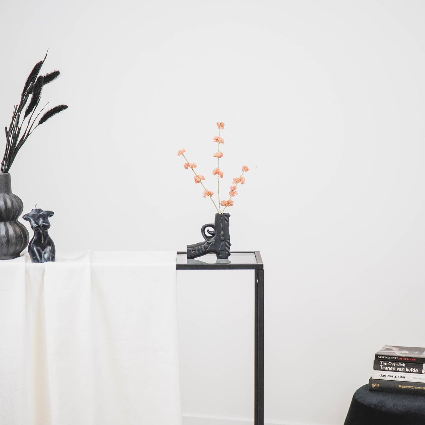 Gun Black Flower Vase