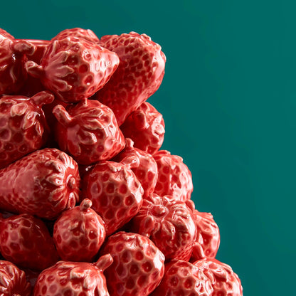 Strawberry Vase, Red Stoneware, 20 x 20 x 25 cm