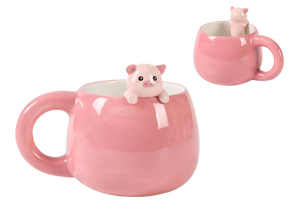 Mug with Pig Figurine