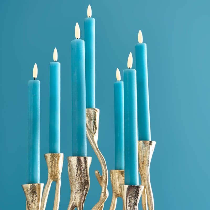 Roots candlestick, gold aluminum, 25 x 22 x 63.5 cm