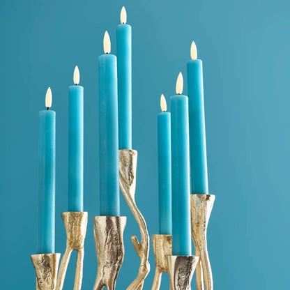 Roots candlestick, gold aluminum, 25 x 22 x 63.5 cm