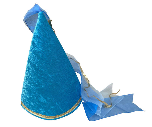 FAIRY CONE KROWN BLUE VELVET - KALID MEDIEVAL
