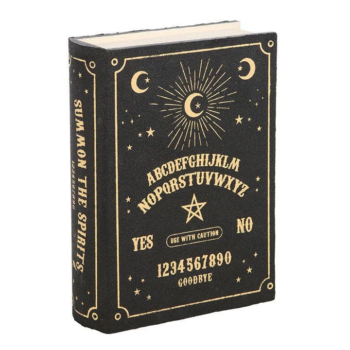 Black Goth Ouija Board Book-Shaped Storage Box