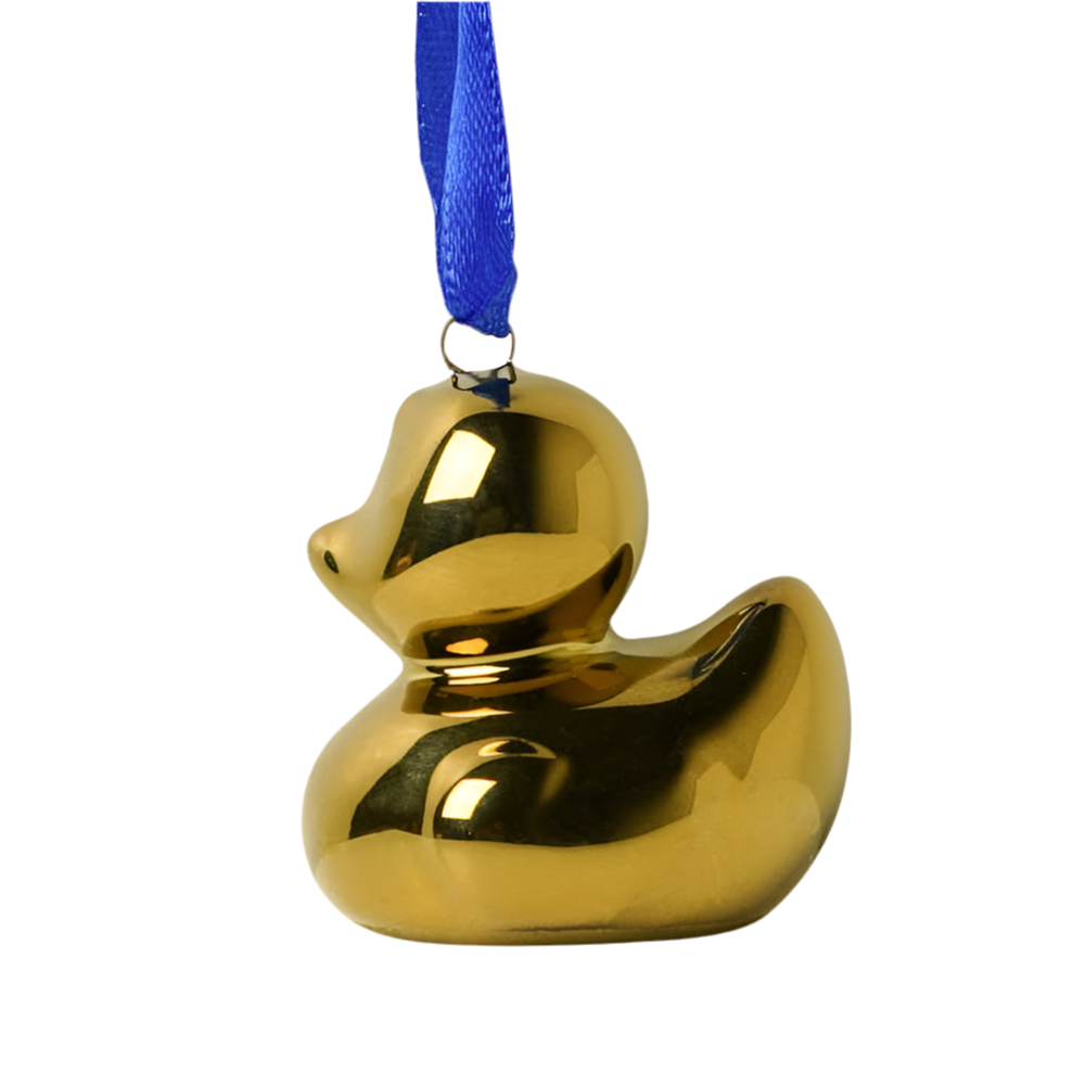 Décoration de Noël en Forme de Canard Doré