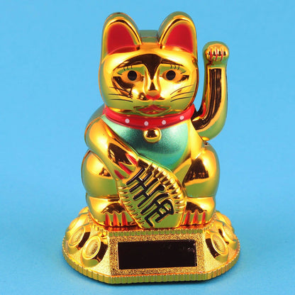 Golden solar lucky cat 8cm