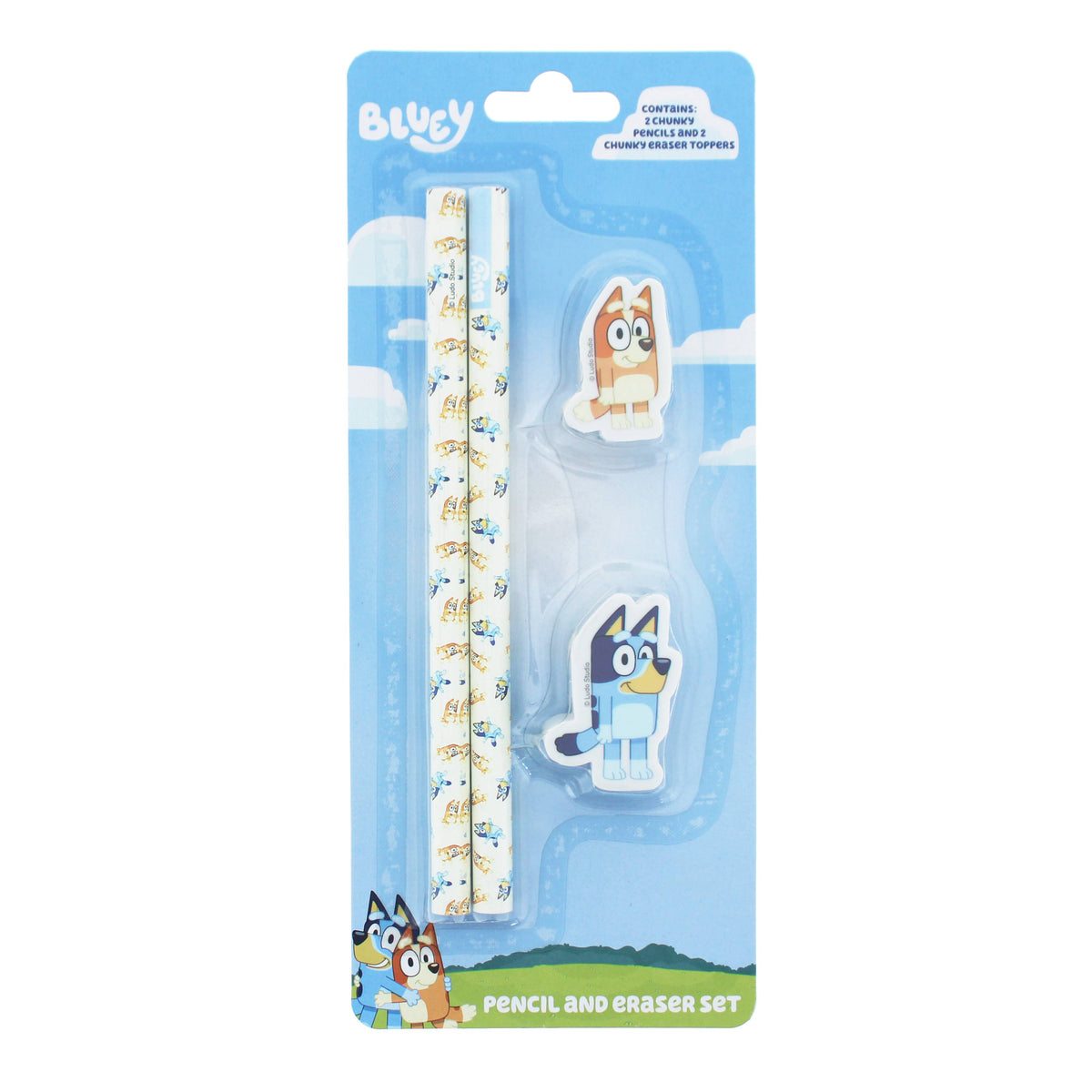 Bluey pencil and eraser set