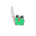 Pin's Grenouille avec Couteau