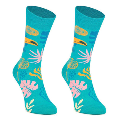 Fun Tropical Mid-Calf Cotton Socks for Women and Men