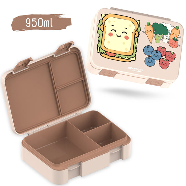 Lunch Box with Compartments, Lightweight & Leakproof -Sandwich Brown