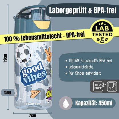 Trinkflasche Kinder leichte Wasserflasche - Sticker blau
