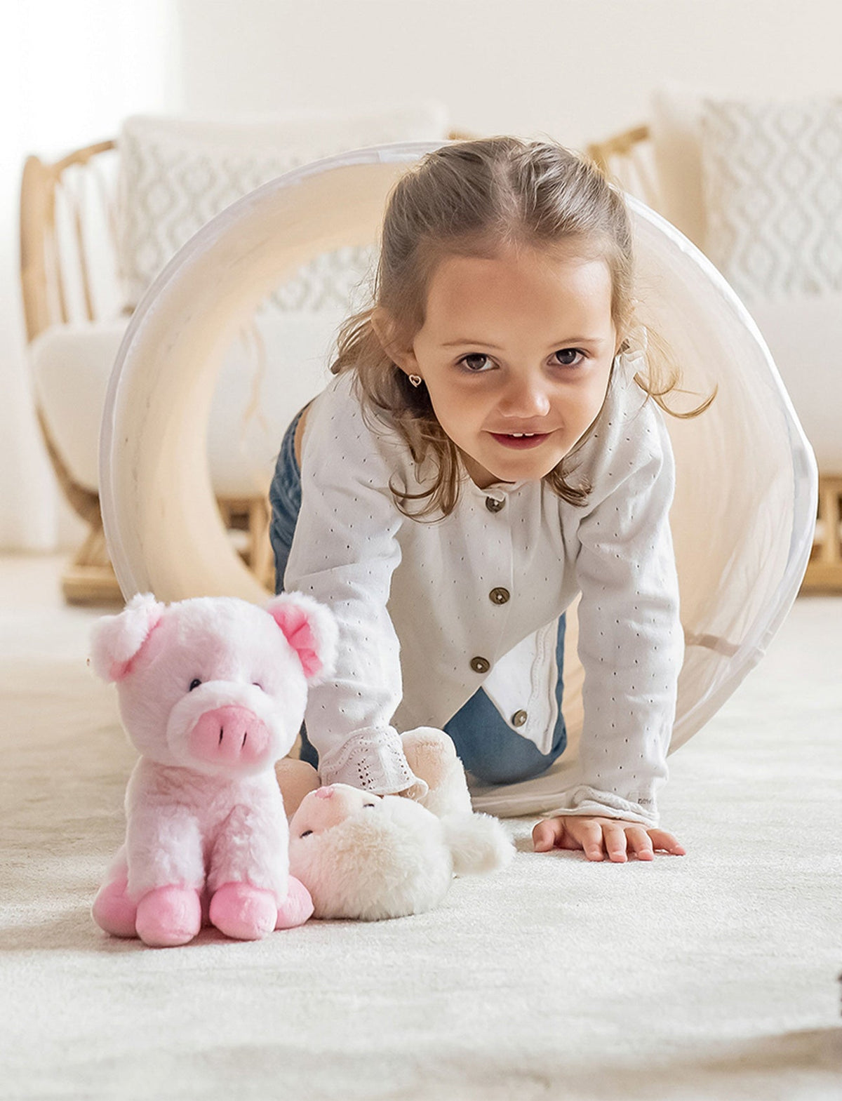 Duo de Peluches Cochons – Maman et Bébé – Vue 7