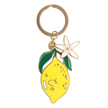 Lemon and Flower Keychain