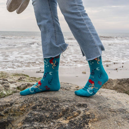 Funny Sirena Long Cotton Socks for Women/Men